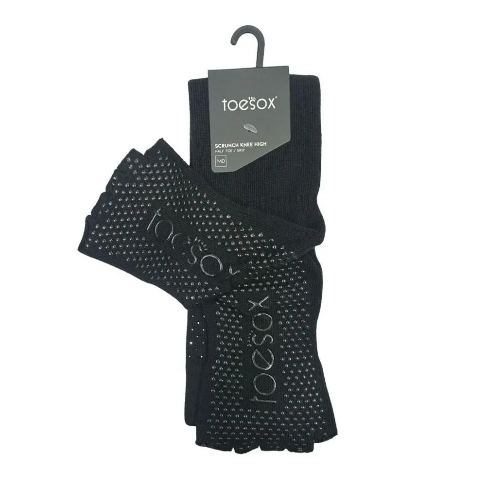 ToeSox Scrunch Knee High Half Toe Grip Socks - Size Medium - Luminous